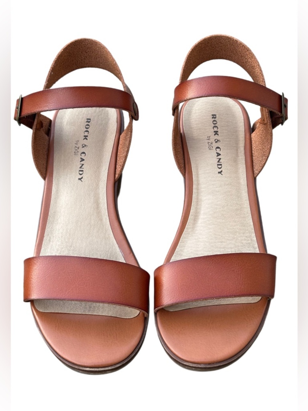 Rock & Candy Women's Tan-Brown Ankle Strap Sandals